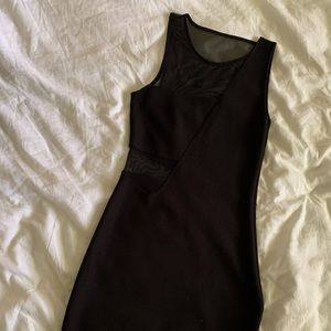 {Express} Bodycon Mesh Panel Black Dress